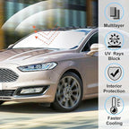 Windshield Sun Shade Window Sun Visor Protector Custom Fit 2013-2021 Ford Fusion Accessories Foldable Sunshade Sun Blocker Keeps Car Cool