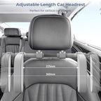 Yoocaa Car Headrest Pillow, Road Pal Headrest, Adjustable Car Seat Head Neck Support, U Shaped Car Sleeping Pillow for Kids & Adults (Grey)