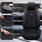 Full Set Seat Cover for Toyota Highlander 2001-2025, Waterproof Durable Premium Leather Car Seat Protector, Comfortable Anti-Slip Stylish Sport Seat Cover(5 Seats Standard,Black)
