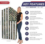Autoamerics 1-Piece Windshield Sun Shade ERDL Camo American Flag USA Design - Foldable Car Front Window Sunshade for Most Sedans SUV Truck - Blocks Max UV Rays and Keeps Your Vehicle Cool - Medium