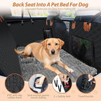 Dog Car Seat Cover Set for Back Seat, Back Seat Cover + Pet Bed Mat Perfect with Mesh Window, Hammock 600D Heavy Duty Scratch Proof Nonslip Durable Soft Back Seat Covers for Cars Trucks and SUVs