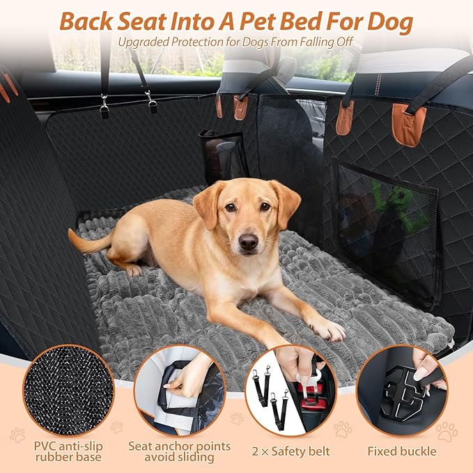 Backseat Pet Bed Mat Thickened Dog Bed for Car Back Seat with Non-Slip Bottom, Travel Pet Mat Fit for Backseat Extenders and Trucks SUVs