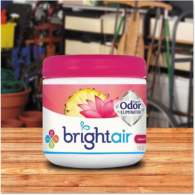 Bright Air Super Odor Eliminator, Island Nectar and Pineapple, Pink, 14 Oz Jar