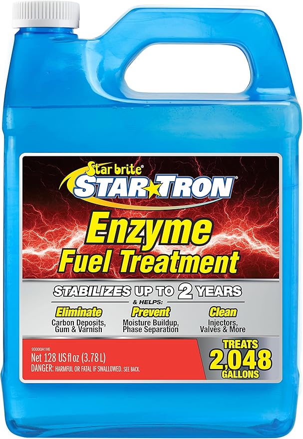 Star Tron Enzyme Fuel Treatment Concentrate, 128 Fl. Oz. – Treats up to 2,048 Gallons – Rejuvenate & Stabilize Old Gasoline, Cure Ethanol Problems, Improve MPG, Reduce Emissions, Increase Horsepower