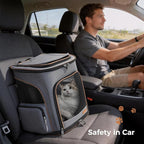 Large Cat Backpack Expandable Pet Carrier Backpack, Lekereise Dog Backpack Carrier for Small Dogs and Medium Cats, Grey