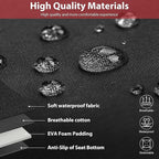 CAR PASS Neoprene Wetsuit Seat Covers, Waterproof Car Seat Covers Front with 5mm Composite EVA, Universal Fit for Car,Sedan, SUV TrucksAnti Slip, Airbag Compatible(Black and Red