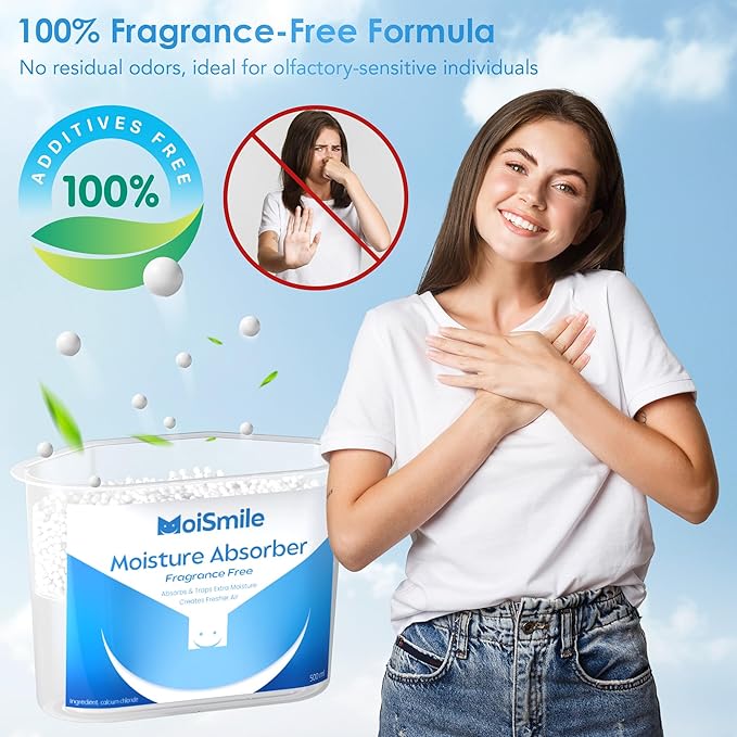 Moisture Absorbers, Efficient Humidity Absorber ＆ Odor Eliminator Boxes, Refillable Car Dehumidifier for Closet, Bathroom, Basement＆ RV, 3 Pack, Fragrance Free