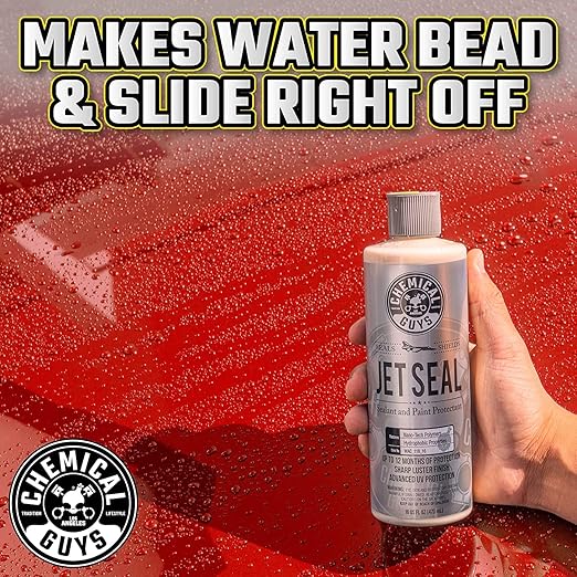Chemical Guys JetSeal Sealant and Paint Protectant Kit with 2 Applicator Pads: Durable Synthetic Protection for Cars, Trucks, Motorcycles, RVs, and More, Creates High Gloss Mirror Shine Finish