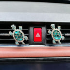 2pcs Cute Shiny Rhinestone Turtle Car Air Freshener Clip – Stylish Vent Fragrance Diffuser with Ocean Scent – Universal In-Car Decoration for Men & Women (Blue, Ocean)