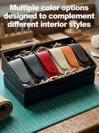 Patented Car Air Freshener Visor Clip, Compatible with Drift Air Freshener, Premium Leather, Gentle on Sun Visors, Ideal for Modern & Electric Vehicles, Khaki (Clip Only)