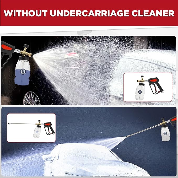 RIDGE WASHER Pressure Washer Undercarriage Cleaner, 16 Inch Under Car Washer with Chemical Injector Bottle, Undercarriage Power Washer with Straight Extension Wand, 4000 PSI