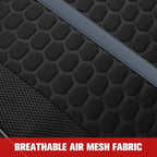 Breathable Premium Car Seat Covers Full Set，3D Air-Mesh Seat Covers for Cars，Comfortable Safety Airbag Compatible，Universal for Most Cars Sedan Truck SUV(Black/Gray)
