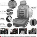 CAR PASS 3D Foam PU Leather Car Seat Covers, Universal Seat Covers Full Sets for Trucks SUV Sedan Automotive Seat Covers Armrest Airbag Compatible Waterproof Comfortable Faux Nappa Leather All Gray