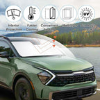 Windshield Sun Shade Custom Fit for 2023 2024 2025 2026 Kia Sportage Accessories Foldable Sunshade Sun Blocker Protect Car from Sun Rays & Heat Damage Keep Your Car Cooler