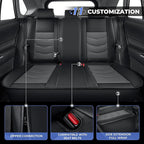 1:1 Custom Car Seat Covers Fit for Toyota RAV4 2019 2020 2021 2022 2023 2024 2025 2026 LE/XLE/XLE Premium/Limited (NOT for Hybrid) Full Set Faux Leather Waterproof Seat Protectors(5-Seat, Black&Grey)