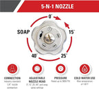 Simpson Universal 5-in-1 Pressure Washer Nozzle, 3600 PSI Quick Connect Gas & Electric Power Washer Nozzle, 5 Spray Patterns with Soap Setting, Cold-Water, Fits Most Spray Wands (80142)