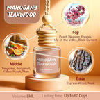 RAINBOW ABBY Hanging Car Air Freshener Diffuser 2 Pack - Mahogany Teakwood Fragrance Oil, 45+ Days Long Lasting, Essential Oil Diffuser for Car