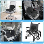 Truck Driver Seat Cushion, Memory Foam L-Shaped Ergonomic Cushion for Office Chairs, Comfort & Support for Long Sitting
