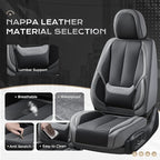 Coverado Seat Covers, Car Seat Covers Full Set, Leather Seat Covers for Cars, Car Seat Protector, Gray Car Seat Covers Front Seats and Back Seats Universal Fit for Most Cars Black