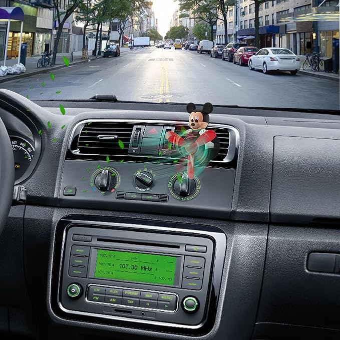 Car Air Fresheners Cute Cartoon Mouse Pilot Car Diffuser Rotating Propeller Automotive Air Outlet Fan Creative Car Perfume Decoration Cool Car Accessories (Men)