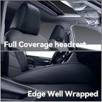 coverdream Full Set RAV 4 Seat Covers Custom Fit for Toyota RAV4 Adventure,TRD Off - Road 2024 2023 2022 2021 2020 2019,Fully Covered,Luxury Waterproof Leather Seat Protector (Black/Gray)