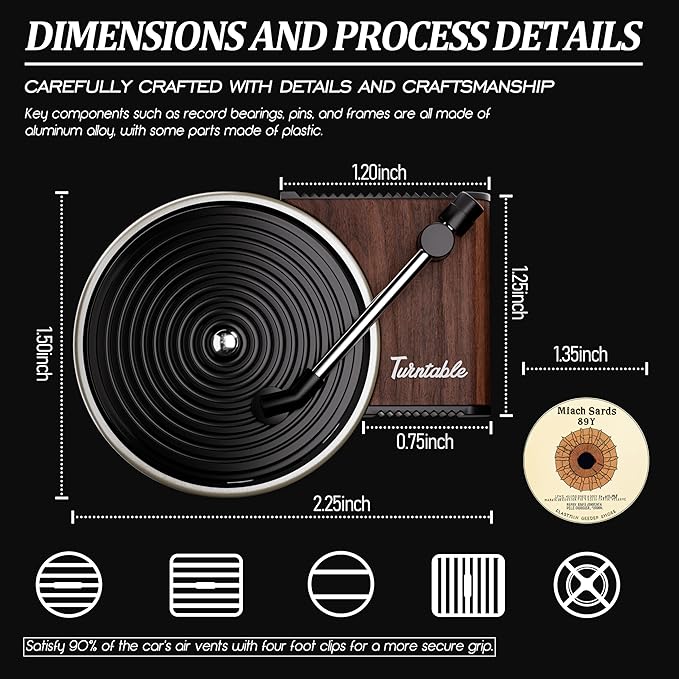 WOCOCN Customized Photo Car Air Freshener, Double-Sided Record Player Design, Unique Turntable Vinyl Shape,Meaning Gifts for Dad, Mom, Friends, Colleagues（9pcs）