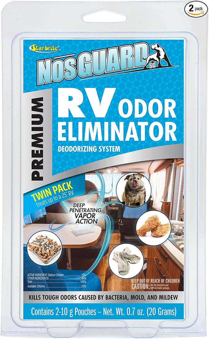 STAR BRITE NosGUARD SG RV Odor Eliminator – Deep Penetrating Vapor System, Twin Pack 10G (079950)