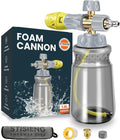 Professional Foam Cannon for Pressure Washer, 1L Wide Mouth Foam Sprayer with Adjustable Nozzle, Heavy Duty Soap Cannon Kit Includes 1.2mm & 1.25mm Orifice for Car Wash