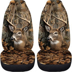 Car Seat Covers Front Seats Only Easy Installation Auto Interior Accessories 2 Pcs Set, Camo Hunting Deer Car Seat Covers Protector Suitable for Cars, SUV and Trucks, Easy to Install