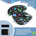 Car Seat Potty Training Protector, 2 Pack Waterproof Piddle Pad Carseat for Baby Toddlers, Leak-Proof Car Seat Liner with Non-Slip Back & 2 Strap Covers, Machine Washable - Black