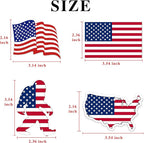 Pounchi American Flag Car Air Freshener Cards (4 Pack Refreshing Ice Scent) Funny Accessories for Car Interior Hanging Gift Rearview Pendant Supplies