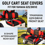 Golf Cart Front and Rear Seat Covers for Yamaha G29/drive Drive 2 2007+, Durable Polyester Fabric Yamaha G29 Seat Covers, Breathable Washable
