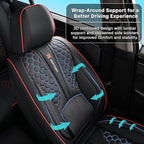 Black Car Seat Covers Full Set,Waterproof Leather Car Seat Covers,Suitable for suvs, sedans, and Pickup Trucks