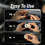 Leather & Metal Car Air Freshener, 2-Way Vent & Hang Design, Refillable Long Lasting Diffuser with 2 Refills, Natural Amber Vanilla Scent, Stylish Auto Accessory for Cars & SUV