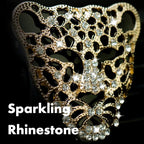 Bling Rhinestone Leopard Head Car Air Freshener Vent Clip, Sparkly Cheetah Print Auto Decoration, Refillable Essential Oil Diffuser, Cute Car Accessories for Women