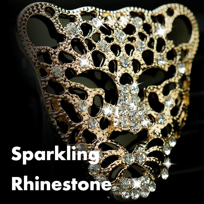 Bling Rhinestone Leopard Head Car Air Freshener Vent Clip, Sparkly Cheetah Print Auto Decoration, Refillable Essential Oil Diffuser, Cute Car Accessories for Women