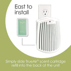 Hamilton Beach TrueAir Plug-Mount Odor Eliminator with Carbon Filter + Green Mountain Scent Cartridge, Common Household-Tobacco, Pet, Bathroom, Trash, On/Off Fan (04530GM)