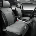 CAR PASS Car Seat Protector, 2 Pack Sideless Nappa Leather Seat Covers for Cars, All Season Waterproof Breathable Front Seats Cushion with Storage Pocket Universal Fit Vehicle Car SUV Truck, All Gray