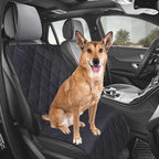 Front Dog Seat Covers, Waterproof Front Seat Car Cover,Dog Car Seat Cover with Side Flaps, Waterproof & Nonslip Dog Seat Coverfor Cars, Trucks, SUVs, Jeep.(Black)