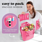 Fit & Fresh Mari Cooler Backpack for Women, Insulated Leakproof Soft Cooler Bag (12 Can), Lunch Tote, Beach Cooler, Lightweight Travel Picnic Tote, Hot Pink