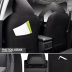 PU Leather Car Seat Covers Full Set – Waterproof seat Cover for Cars，3D Foam Support Automotive seat Covers ，Airbag Compatible, Universal Fit for Cars SUVs Trucks Sedans（Black/Grey）