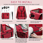 PetsHome Dog Car Seat Foldable Dog Car Booster Seat Waterproof Breathable Oxford Travel Bag for Small to Medium Dogs, Puppies, and Pets-Pure Red