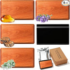 Car Air Freshener Starter Kit - Wood Car Freshener for Visor Clip - Long Lasting Scent - Car Odor Eliminator - CLIP INCLUDED (Amber-Teak-Lavender-Frosted Spruce)