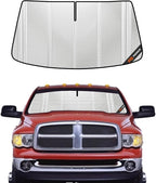 Windshield Sun Shade for Ram 2500/3500 2002-2009. Full Coverage Rearview Mirror Shade for Ultimate Protection
