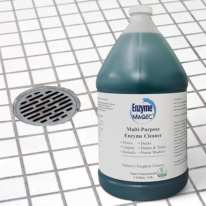Multi-Purpose Enzyme Cleaner Concentrate 1 Gallon – Plant-Based Stain & Odor Eliminator for Carpets, Floors, Tiles, Kitchen & RV – Biodegradable, Safe for Septic Systems