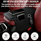 Car Center Console Cover, Upgraded Microfiber Car Armrest Cover Cushion, with 2 Storage Bags Scratch, Resistant Leather Cars Armrest Storage Box Universal Vehicles Accessories (Black)