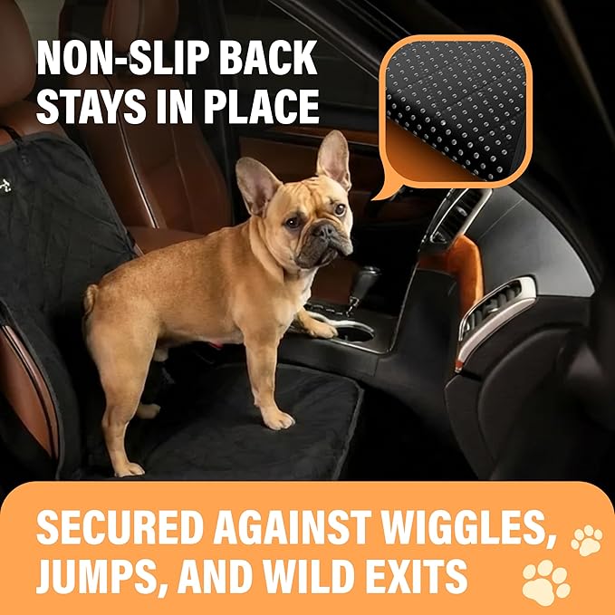 Active Pets Dog Car Seat Cover, Waterproof Front Seat Protector for SUV Truck Sedan, Pet Safety Travel Comfort System with Universal Fit, Pink