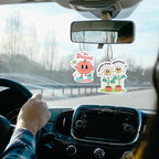 5Pcs Retro Cute Car Air Fresheners Car Interior Accessories Hanging Scents Kawaii Freshener Automotive Room Decor for Women Teen Girls Gift