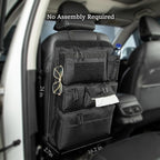 6 Pack Tactical Molle Car Seat Back Organizer - Tactical Vehicle Panel Organizer with 5 Detachable Molle Pouch,US Flag Patch and Keychain,Great Trunk Accessories for Man