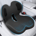 Trucker Seat Cushion, Car Seat Cushions with Lumbar Support Pillow, Ergonomic L-Shaped Orthopedic Memory Foam Pad for Long Driving Back Pain Sciatica Relief, Drivers Office Workers (Black+ Gray)